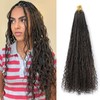 IXIMII 8packs 96strands Goddess Boho Crochet Braids with Human Hair