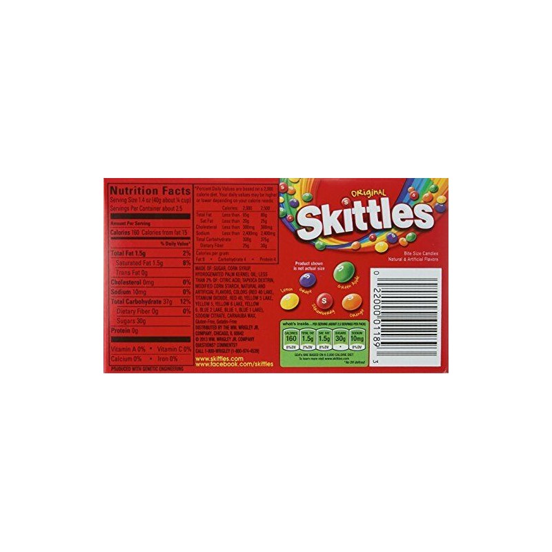 Skittles Original Candy Theater Box, 3.5 ounce
