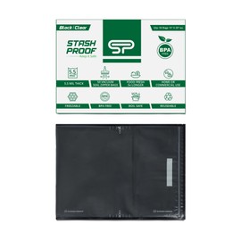 Stash Proof Resealable Zipper Vacuum Seal Bags 8" x 12" (100 Count) 5.5 Mil (Black and Clear) - BPA Free Commerical Grade Food Saver for Storage, Sous Vide, and Meal Prep Sealer Bag