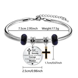 HEYEJET Serenity Prayer Gifts Christian Bracelets for Women God Grant Me The Serenity Gifts for Her Bible Verse Jewellery Christian Religious Gifts for Family Friends Inspirational Gifts