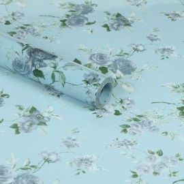 CVANU Privacy Window Film Printed Green Flower Window Frosting Film Window Sticker Frosted Vinyl Sheets for Front Door/Bathroom/Sidelight/Small Windows, 24''x36''