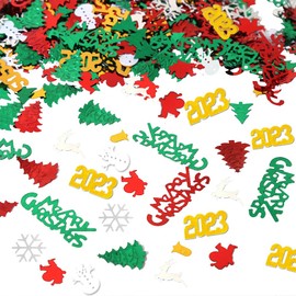 GotGala - Confeti de Navidad con purpurina, número 2022, diseño de muñeco de nieve de lentejuelas metálicas, para decoración de fiesta de Año Nuevo, 1.7 onzas