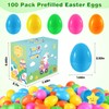 LACCHOUFEE 100Pcs Prefilled Easter Eggs with Toys, Filled Easter Eggs