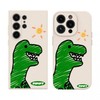 Character Green Fabric Dinosol Waterproof Pack Case GalaxyA325G/Pink