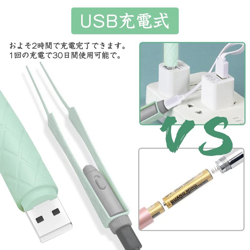 LEDライト付 耳かき ピンセット USB充電式 みみかき 耳掃除 鼻くそ取りピンセット 耳かきセット ライト付耳かき 鼻洗浄ピンセット