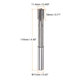 sourcing map Chucking Reamer 11.4mm H7 C1/K30 Carbide Tip Precision Straight Flutes Round Shank Lathe Machine Milling Cutter