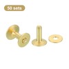 sourcing map 50 Set Copper Rivets and Burrs, 12x4x12mm Solid