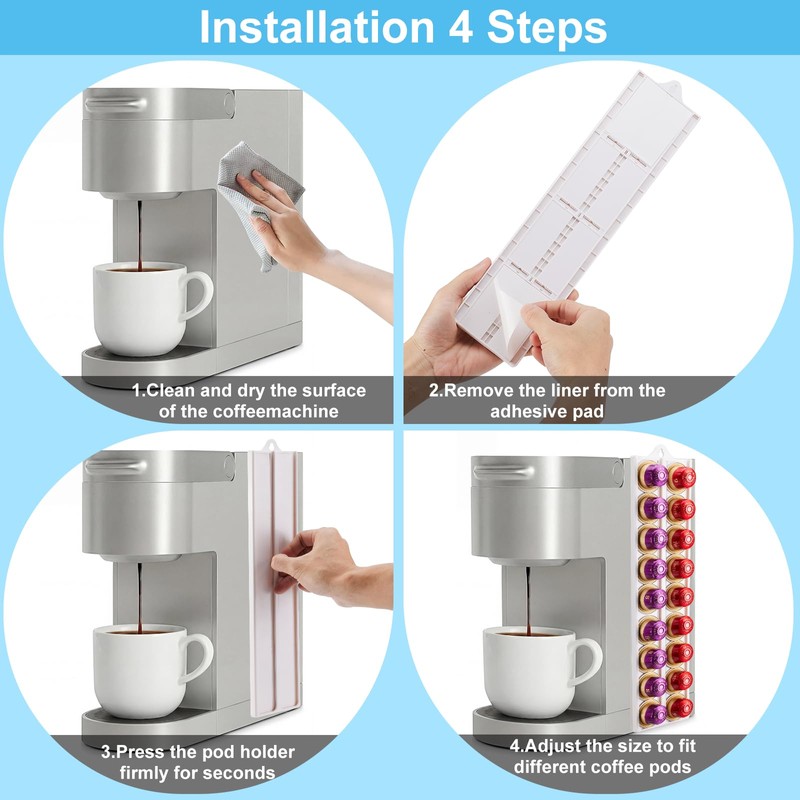 Adjustable K Cup Holder, Space Saving Coffee Pods Holder