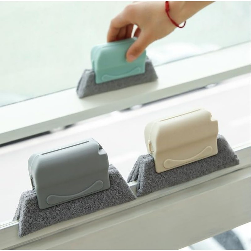 Window Track Cleaning Tool Set, 4Pcs Washable Sponge Brushes with