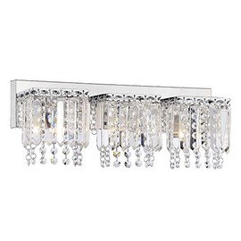 Evelyn 3-Light Crystal Strand Wall Sconce in Chrome Finish
