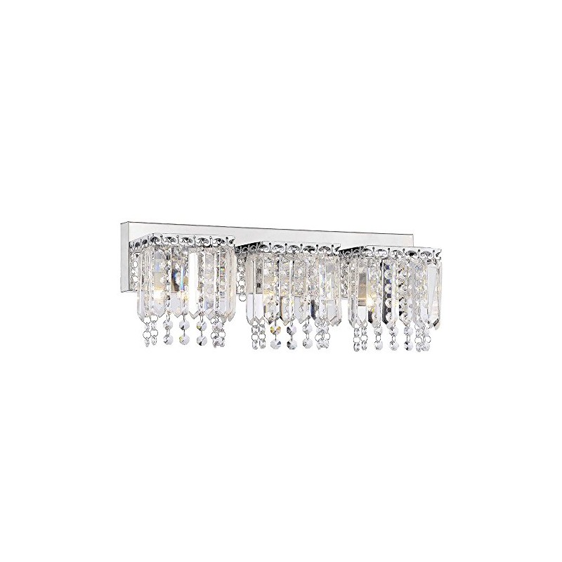 Evelyn 3-Light Crystal Strand Wall Sconce in Chrome Finish