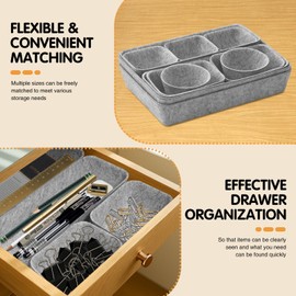 Pack of 11 Organiser Drawer, Drawer Organiser, Stackable, 5 Sizes Box for Felt, for Desks, Dressing Tables, Wardrobes