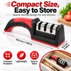 Red Carbon Steel Quick Knife Sharpener with Non-Slip Base for