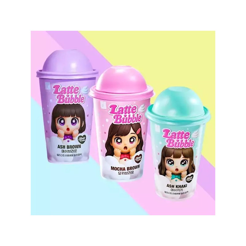 Elasstin 엘라스틴 라떼버블 컬러염색 애쉬브라운 x 3개 Elastine Latte Bubble