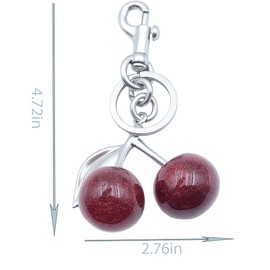 [Sqzrpomddy] Women Red Cherry Bag Charm Purse Charm Keychain- Car Cherry Accessories for Purse Bag, red, Free size