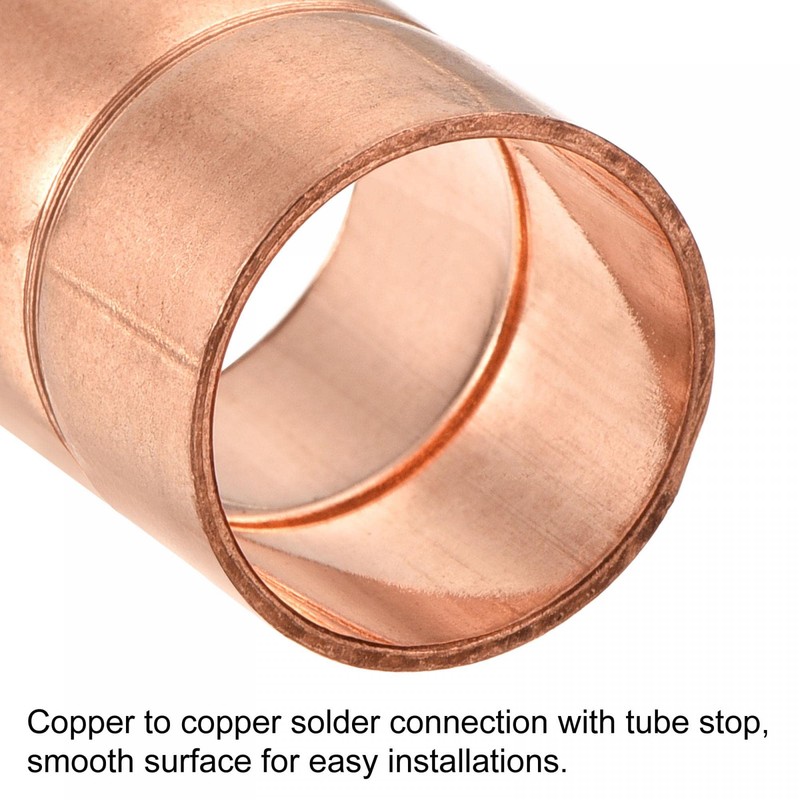 sourcing map Copper Pipe Coupling 16mm Straight Connecting Adapter with