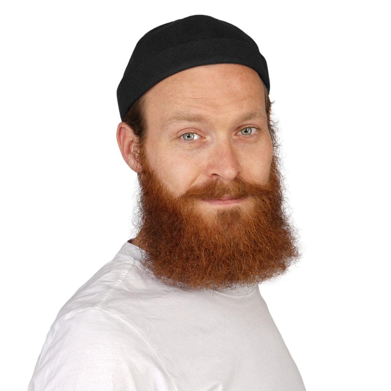 HANSEHELD Docker Cap Linen Short Flat Sailor Cap, black