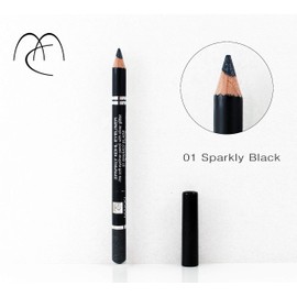 Sparkly Black Eyeliner Pencil Sparkling Colour Shade 01 with silver glitter Shimmery Eye liner