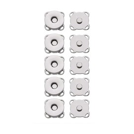 Paquete de 5 pares de cierres magnéticos de metal con botón de ciruela para costura, bolsos, ropa, accesorios de bricolaje