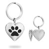 PHOCKSIN Silver Heart Photo Locket Keyrings Dog Paw Print Lockets that Holds Pictures Key Ring for Picture Gifts for Mothers Day