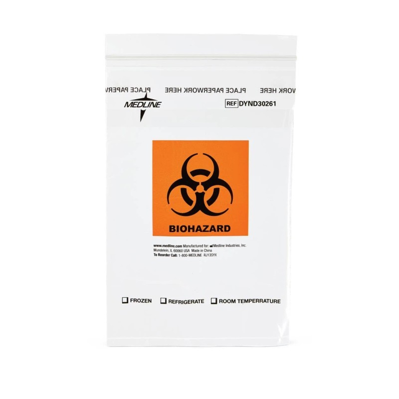 Medline Zip-Style Biohazard Specimen Bag