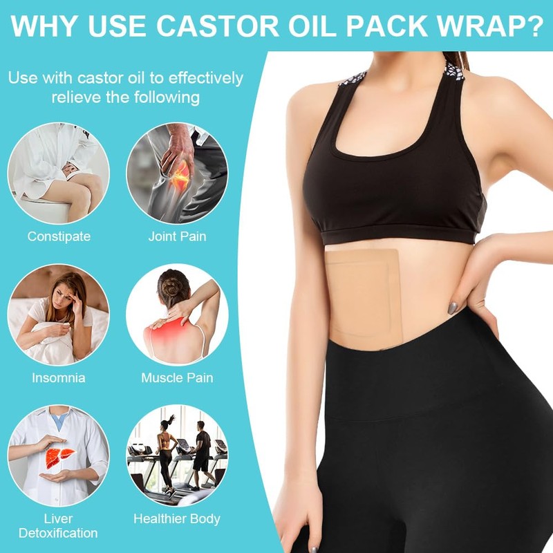 ACWOO Rizinusöl Packungen,10PC Castor Oil Pack Kit, Rizinusöl-Packung für die,