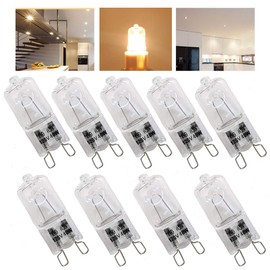 9 Pack,G9 Halogen Light Bulbs 40 Watt ,Crystal Clear Lense, T4/Q40/G9/CL/120V JD Type Halogen House Hold Light Bulb,for Hanging Pendant Accent Type Spot Down Lamp Chandelier Sconce Fixture Lighting