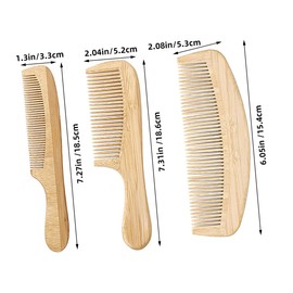 Ipetboom 3pcs Portable Bamboo Massage Comb Fine Tooth Pocket Comb Static Hair Durable Comfortable for Travel Home Use Women