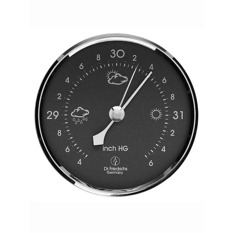 Hokco Precision Barometer 3.25 inch Diameter Round Grey Dial with