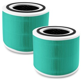 2 Pack Core 300 Toxin Absorber Replacement Filter for LEVOIT Core 300/ 300S/ 300-P/ 300S-P/and Core P350 Air Purifier, 3-in-1 True H13 HEPA Activated Carbon Filter, Part # Core 300-RF-TX (Green)
