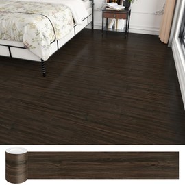 Wallderful 16 Pack Wood Peel and Stick Floor Tile Brown Luxury Vinyl Plank Flooring Roll Waterproof Laminate Flooring Stick on Floor Tiles for Bathroom Garage Basement Kitchen Attic Bedroom Wood Plank