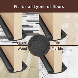 Efoxcity Waterproof Twin Door Draft Stopper Adjustable Size 30" to 36" Weather Stripping Noise Blocker Window Breeze Blocker (Black- Plus)