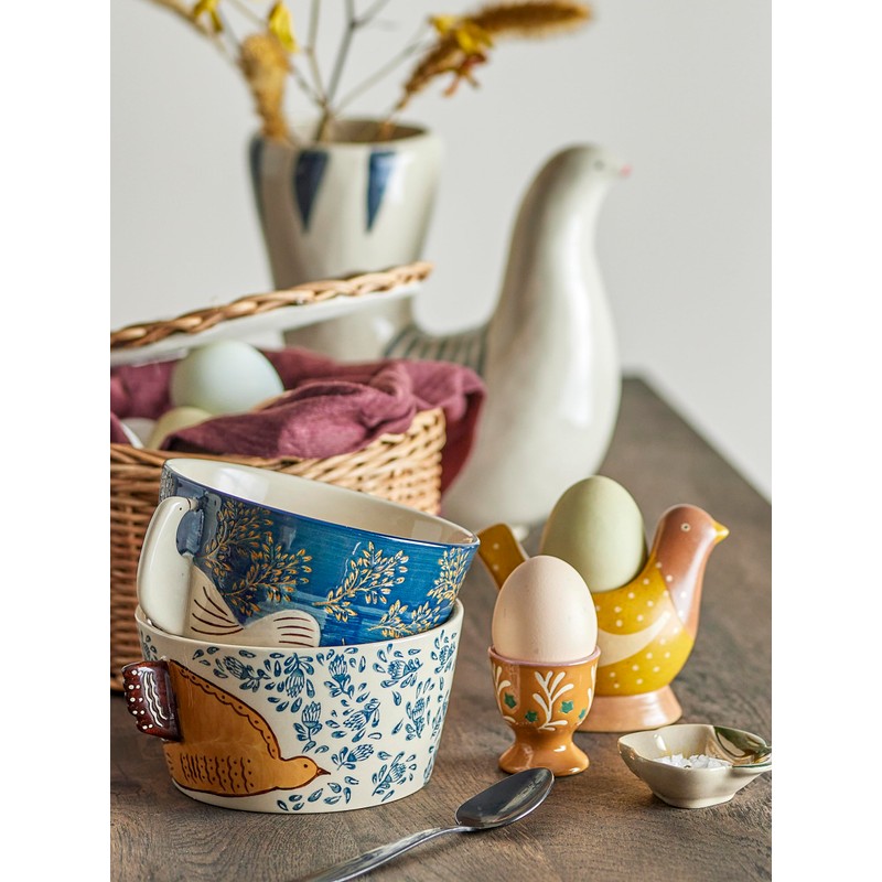 Bloomingville Vincent Egg Cups Set of 3 Pattern Ceramic Brown