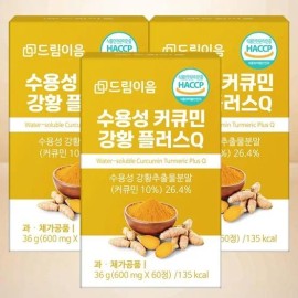 드림이음 DreamEum Water Soluble Curcumin Turmeric Plus Q 60 tablets x 3 boxes None / 드림이음 수용성 커큐민 강황 플러스 Q 60정 x 3박스 없음