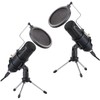 auvisio Microphone: Set of 2 Professional USB Condenser Microphones, High-Performance,