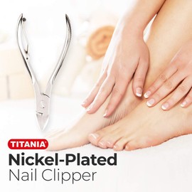 TITANIA Nail clippers approx. 10.5 cm, hardened, nickel-plated, pack of 1 (1 x 61 g)