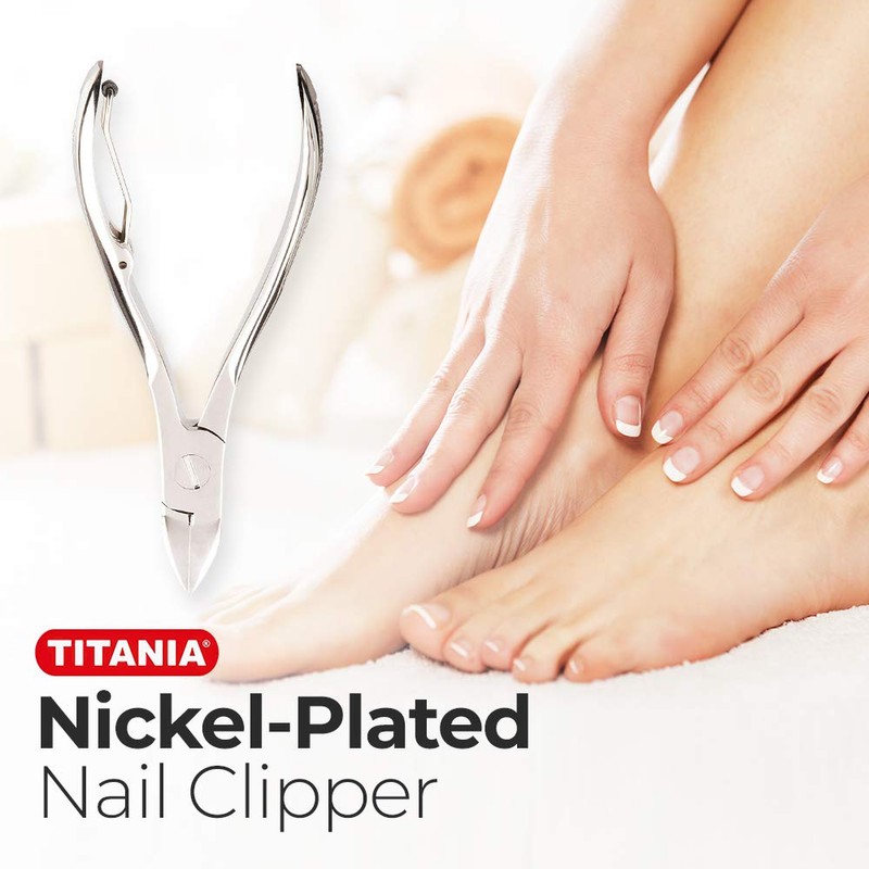 TITANIA Nail clippers approx. 10.5 cm, hardened, nickel-plated, pack of