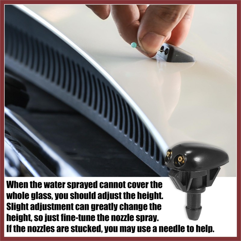 HEROFFIX 3pcs Front Windshield Wiper Washer Nozzle Spray Jet Kit