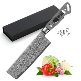 KATSURA Woodworking Project Kit – Nakiri Knife Blank – 7 Inch – Japanese Premium AUS 10, 67 Layers Damascus Steel – NO LOGO