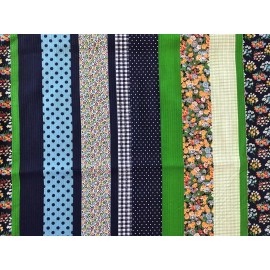 Blend Cotton Quilt Fabric Stripes Mixed,Polka Dot,Floral,Gre