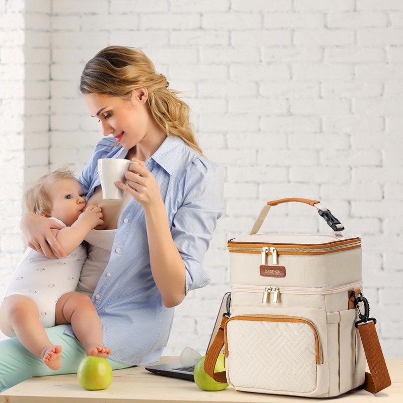 BABEYER Insulated Breastmilk Cooler Bag with Ice Pack - Holds