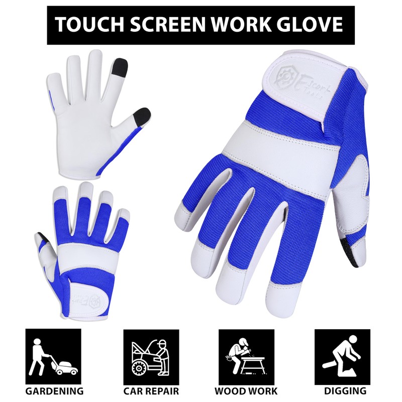 Escort Tools® Heavy Duty Leather Gardening Work Gloves, Thorn Proof,