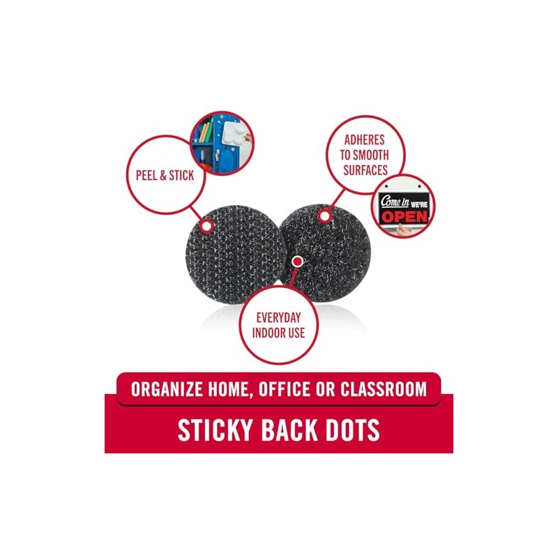 VELCRO Brand Dots with Adhesive | 250pk, Black | Small