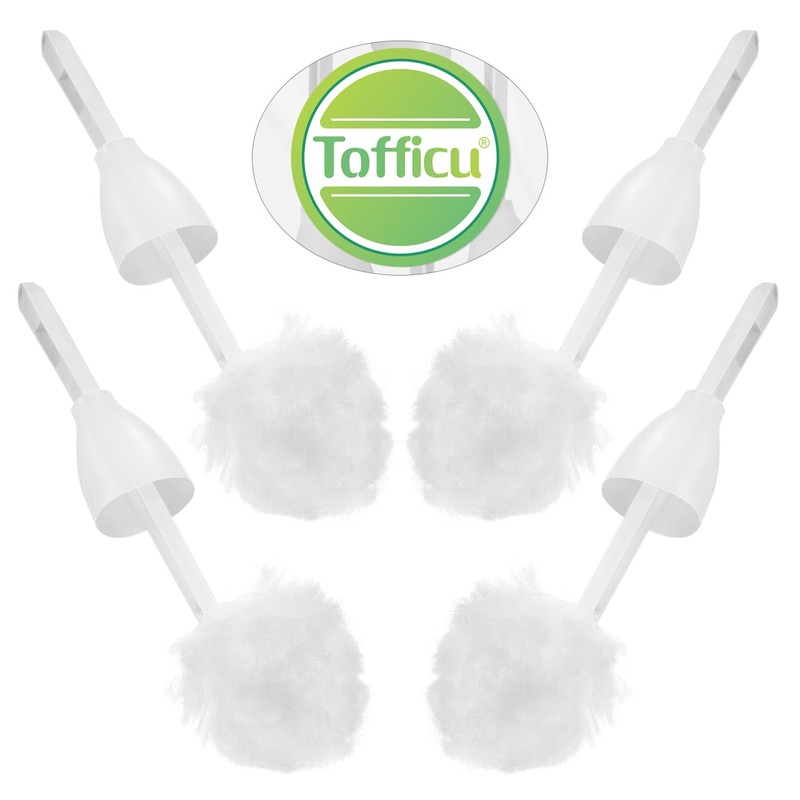 Tofficu 5Pcs Soft Toilet Bowl Brush, White, Polypropylene
