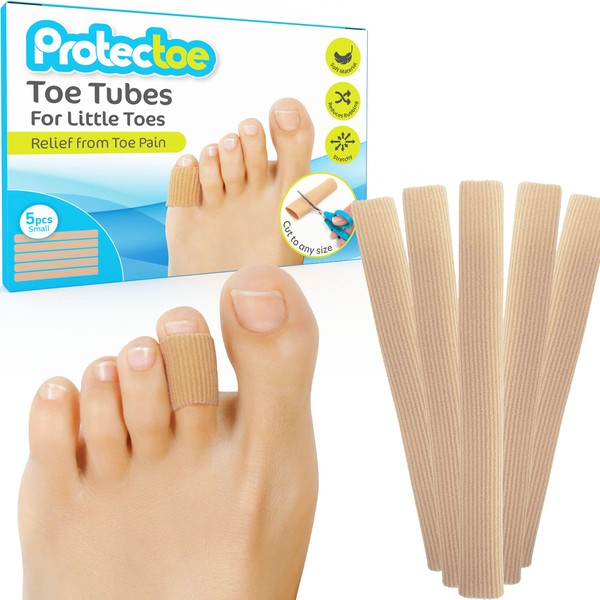 Pack of 5 Protectoe Toe Cushion Tubes, Toe Protectors, Toe