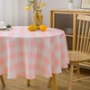 VEDACHIC Pink Checkered Tablecloth 60" Round Table Cloth – Pink