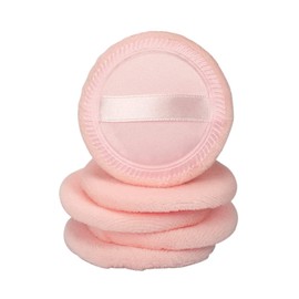 Baluue Pcs Loose Powder Puff Round Shape Makeup Powder Puffer Foundation Applicator Orange Easy to Use