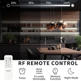 BUNACET Outdoor LED Strip Lights Warm White, Neon Rope Lights 3000K IP65 Waterproof 24V DC with RF Remote, Neon Light Strip Dimmable Cuttable for Bedroom Under Cabinet Mirror House Pool 26FT