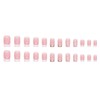 Nude Glitter White Heart Press on Nails Fake Nails Medium