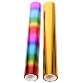 SEWACC 2 Rolls Heat Activated Foil Transfer Paper Craft Transfer Foil Roll for DIY Projects for Invitations Greeting Cards and Paper Crafts